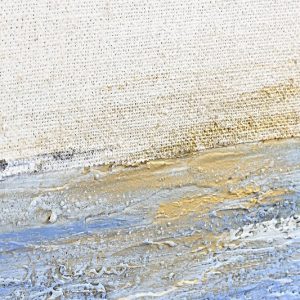 Cuadro Lienzo, Mediterráneo Azul, Acabado Pintado a Mano, Marco Dorado - Imagen 2