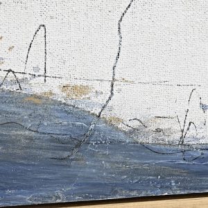 Cuadro Lienzo, Mediterráneo Azul, Acabado Pintado a Mano, Marco Dorado - Imagen 3