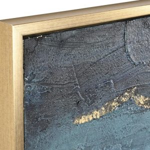 Cuadro Abstracto, Estilo Moderno, Acabado Pintado a Mano, Marco Dorado - Imagen 3