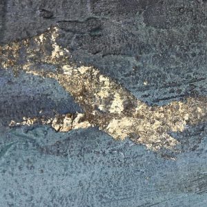 Cuadro Abstracto, Estilo Moderno, Acabado Pintado a Mano, Marco Dorado - Imagen 2