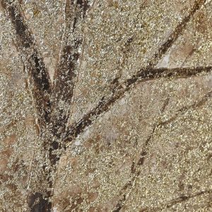 Cuadro Lienzo, Árbol Pintado a Mano, Gris Dorado, Ambiente Cottage 100 x 3,5 x 150 - Imagen 2