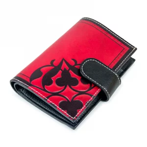 Cartera de Fino Cuero, Color Rojo y Negro, Simetrías Alhambra - Imagen 1