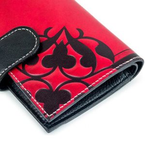 Cartera de Fino Cuero, Color Rojo y Negro, Simetrías Alhambra - Imagen 2