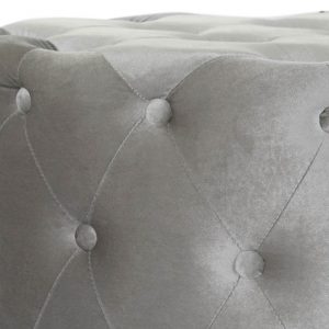 Set Reposapiés, Juego 2 Pufs Velvet MDF, Terciopelo Color Rosa o Gris - Imagen 3