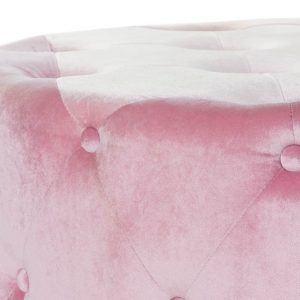 Set Reposapiés, Juego 2 Pufs Velvet MDF, Terciopelo Color Rosa o Gris - Imagen 6