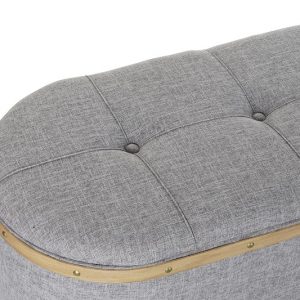 Set Descalzador, Juego de 4, Madera y Tejido Poliéster, Color Gris - Imagen 2