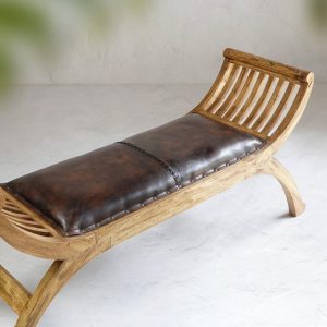 Descalzadora, Madera Coabilla Piel, Color Natural Marrón, Diseño Vintage Retro - Imagen 1