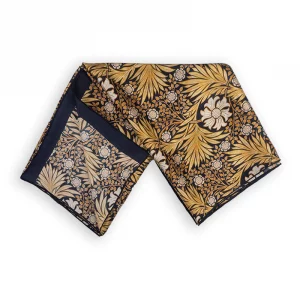 Pañuelo Fular de Seda Satin, Oro y Negro, Para el Cuello 180 x 65 - Imagen 3