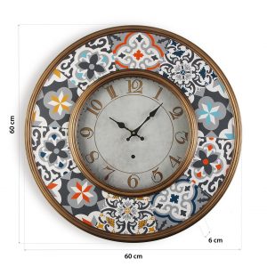 Reloj de Pared, Redondo, Decorativo, Multicolor, Metal Estilo Vintage Retro - Imagen 3