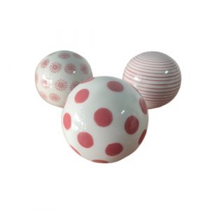 3 Bolas Decorativas, Cerámica, Hogar Mesa, Color Blanco Marrón - Imagen 2