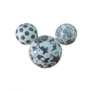 3 Bolas Decorativas, Cerámica, Hogar Mesa, Color Blanco Negro - Imagen 2