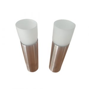 2 Porta Velas de Diseño, Metal & Cristal, Altura 20cm - Imagen 3