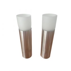 2 Porta Velas de Diseño, Metal & Cristal, Altura 20cm - Imagen 1