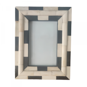 2 Portafotos Portaretratos Decoración, Madera Blanco y Negro - Imagen 2