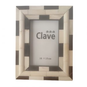 2 Portafotos Portaretratos Decoración, Madera Blanco y Negro - Imagen 3