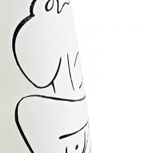 Jarrón Resina, Grande color Blanco, Dibujo Mujer Abstracto - Imagen 3