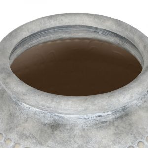 Jarron de Terracota, Acabado Envejecido, Gris Claro - Imagen 3