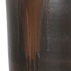 Ánfora Cerámica Vidriada, Acabado Envejecido, Marrón Oscuro - Imagen 3