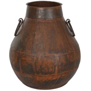 Anfora de Hierro, Acabado Oxido, color Marrón Oscuro - Imagen 1