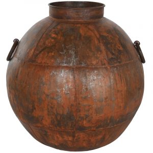 Ánfora, Jarrón alto Decoración, Hierro Acabado Óxido, color Marrón - Imagen 1