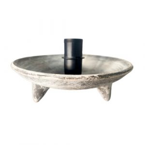Lámpara Mesa Artesana Terracota, Rustico, Pirámide Color Gris Negro - Imagen 6