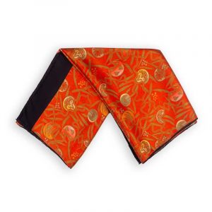 Pañuelo Seda Satín Rojo Negro, Fular Estampado, Cuello y Hombros - Imagen 1