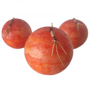 Tres Velas Redondas Decorativas y Aromáticas, Color Naranja - Imagen 1