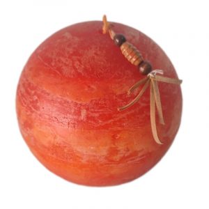 Tres Velas Redondas Decorativas y Aromáticas, Color Naranja - Imagen 2