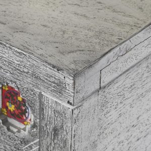 Baúl, Arcón Madera Mango Cerámica, Color Gris Multicolor, Diseño Envejecido - Imagen 3