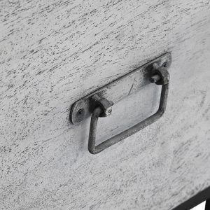 Baúl, Arcón Madera Mango Cerámica, Color Gris Multicolor, Diseño Envejecido - Imagen 5