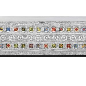 Baúl, Arcón Madera Mango Cerámica, Color Gris Multicolor, Diseño Envejecido - Imagen 7