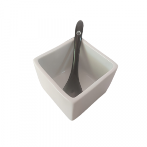 3 Mini Bowls, Salseras con Cucharillas, Porcelana - Imagen 2